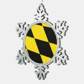 Pewter Snowflake Ornament met de vlag van München (Rechts)