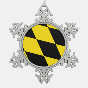 Pewter Snowflake Ornament met de vlag van München