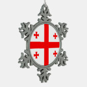 Pewter Snowflake Ornament met Georgia Flag (Links)