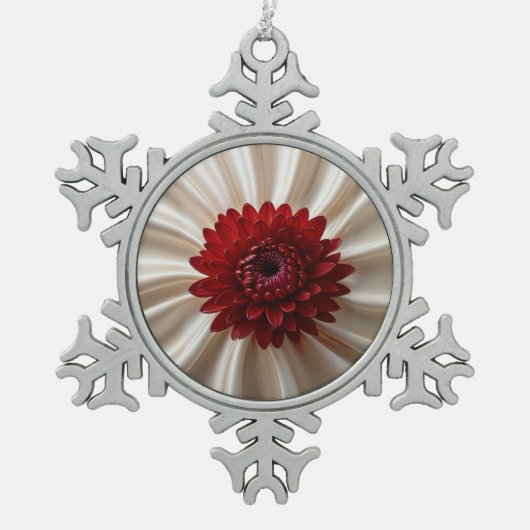 Pewter Snowflake Ornament met Japanse kleuren (Voorkant)