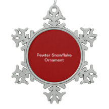 Pewter Snowflake Ornament Red Background