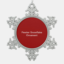 Pewter Snowflake Ornament Red Background