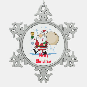 Pewter Snowflake Ornament/Santa Tin Sneeuwvlok Ornament
