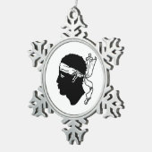 Pewter Snowflake Ornament with Corsica Flag (Rechts)