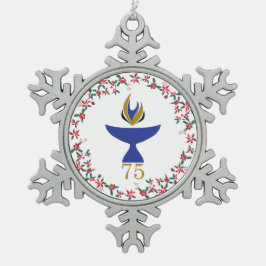 Pewter Snowflake Ornament with Logo