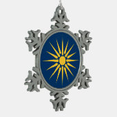 Pewter Snowflake Ornament with Macedonia Flag (Links)