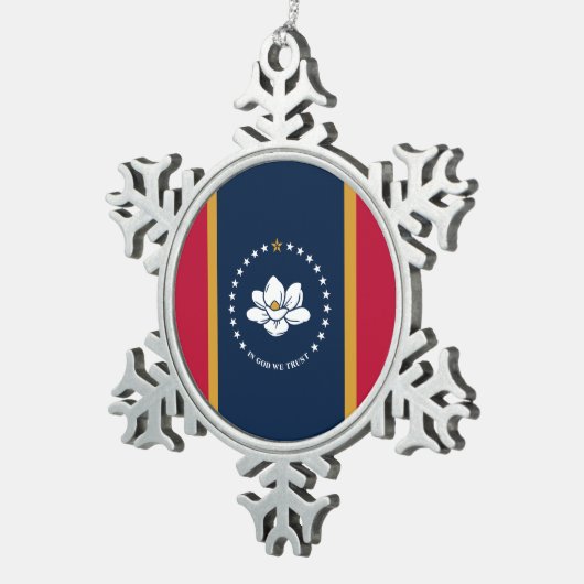 Pewter Snowflake Ornament with Mississippi Flag (Rechts)