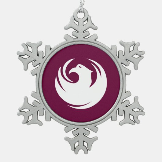 Pewter Snowflake Ornament with Phoenix City Flag (Voorkant)