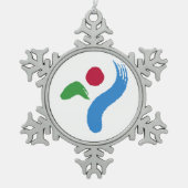 Pewter Snowflake Ornament with Seoul Flag (Voorkant)