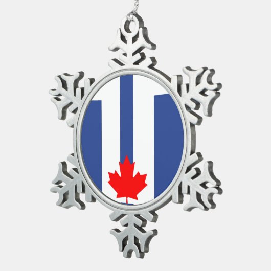 Pewter Snowflake Ornament with Toronto Flag (Rechts)