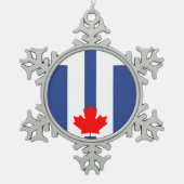 Pewter Snowflake Ornament with Toronto Flag (Voorkant)