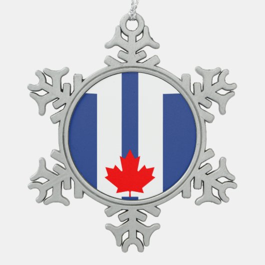 Pewter Snowflake Ornament with Toronto Flag (Voorkant)