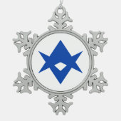 Pewter Snowflake Ornament with Toyotal Flag (Voorkant)