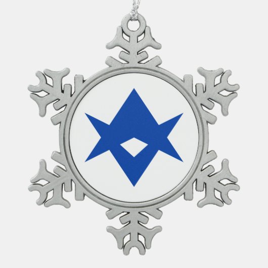 Pewter Snowflake Ornament with Toyotal Flag (Voorkant)