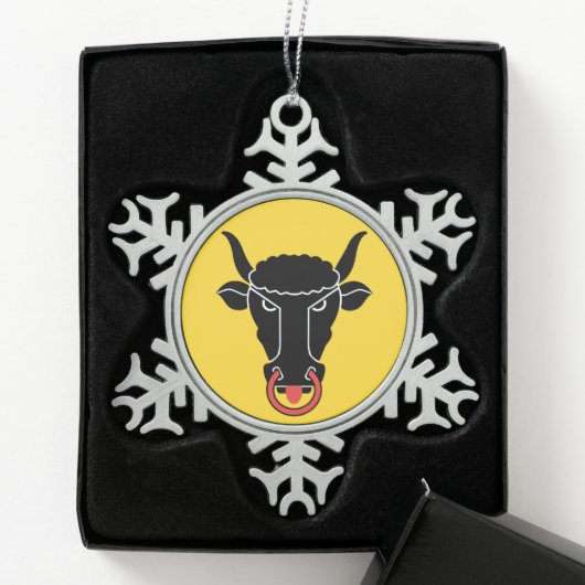 Pewter Snowflake Ornament with Uri Flag (Kistje)