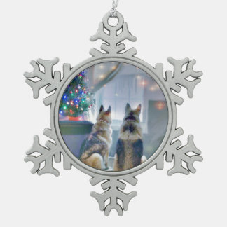 pewter snowflake ornamenten