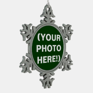 Pewter Snowflake Photo Ornament