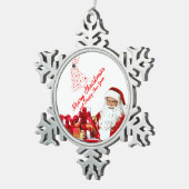 Pewter Snowflake Santa Ornament (Rechts)