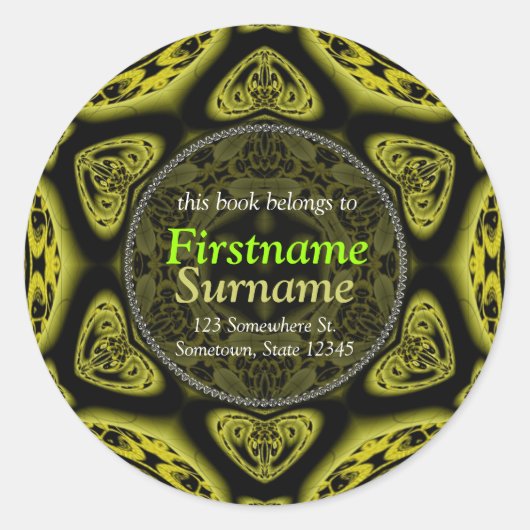 Peyote Geometrische Ster Ex-Libris Sticker (Voorkant)