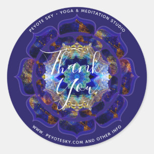 Peyote Sky Mandala Metafysisch Navy Ronde Sticker