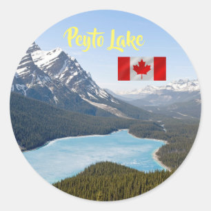 Peyto Lake - Banff National Park, Alberta, Canada Ronde Sticker