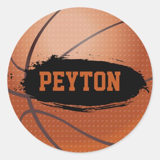 Peyton Basketbal Naam Stickers (Voorkant)