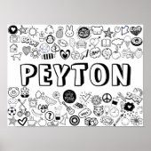 'PEYTON' Color-it-Yourself-contourontwerp Poster (Voorkant)