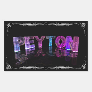 Peyton - De naam Peyton in 3D Lichten (Foto Rechthoekige Sticker