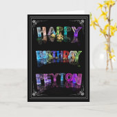 Peyton - Nom dans la carte de voeux (Photo) (Fleur jaune)