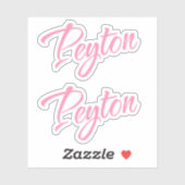 Peyton Nom décoratif en rose x2 Sticker (Feuille)
