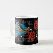 Pfau Tasse schwarz Koffiemok (Voorkant links)