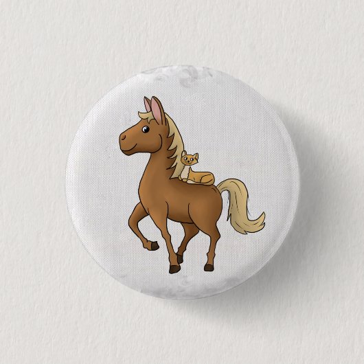 Pferd en Katze Ronde Button 3,2 Cm (Voorkant)