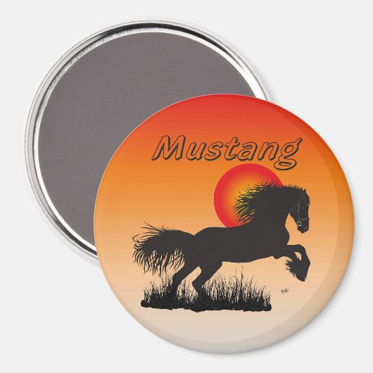 Pferd - Mustang Magnet Magneet (Voorkant / Achterkant)