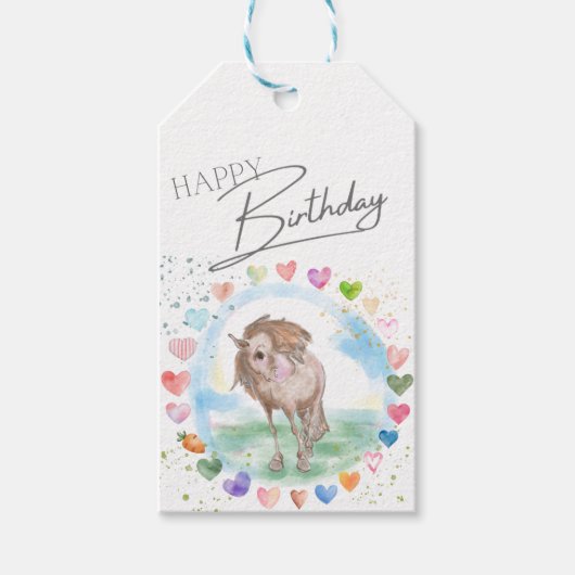 Pferde Geschenkanhänger für Pferdemädchen Cadeaulabel (Voorkant)