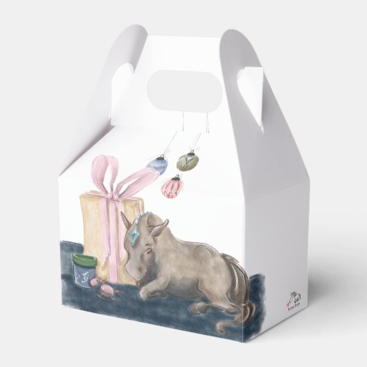 Pferde- Geschenkbox- Weihnachtsmotiv mit Pferd Bedankdoosjes (Voorkant Zijde)