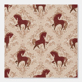 Pferde mit floral Elementen Behang (Voorkant)