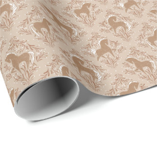 Pferde mit floralen Elementen Cadeaupapier