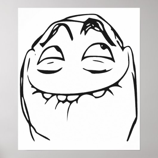 PFFTCH Laughing Rage Face Comic Meme Poster (Voorkant)