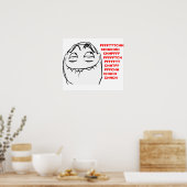 PFFTCH Laughing Rage Face Comic Meme Poster (Keuken)