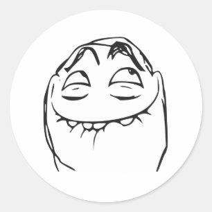 PFFTCH Laughing Rage Face Comic Meme Ronde Sticker
