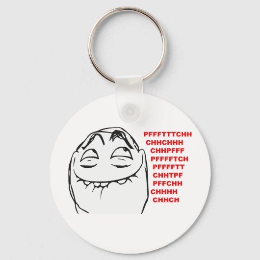PFFTCH Laughing Rage Face Comic Meme Sleutelhanger (Voorkant)
