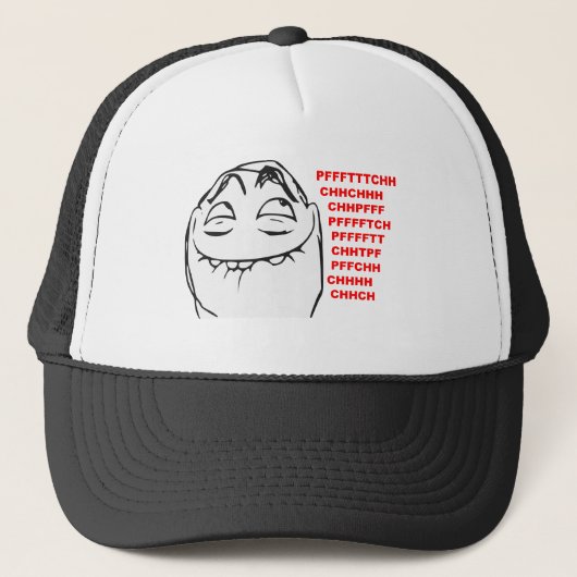 PFFTCH Laughing Rage Face Comic Meme Trucker Pet (Voorkant)