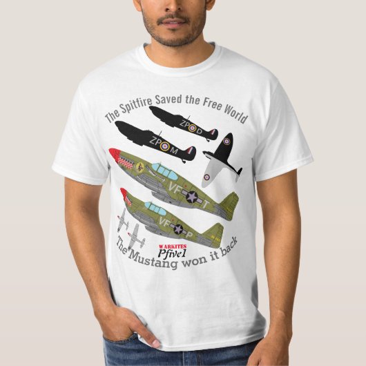 Pfive1 Spitfire P-51 winnaar T-shirt (Voorkant)