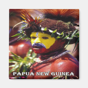 PG - Papoea - Nieuw-Guinea - Huli Wigman Magneet