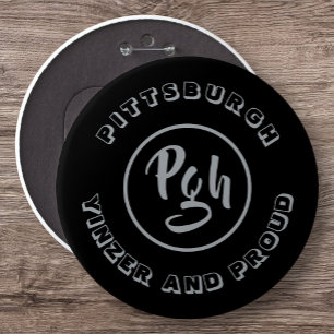 PGH Yinzer Collectible  Garment Stee Metal Ronde Button 6,0 Cm