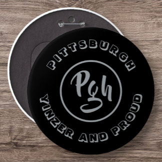PGH Yinzer Collectible Garment Stee Metal Ronde Button 6,0 Cm