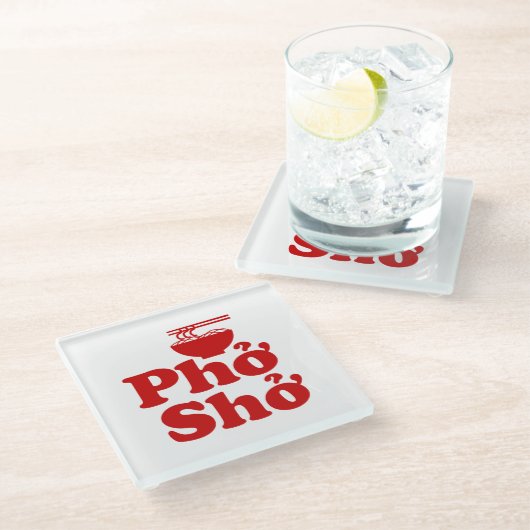 Phở Shở Glazen Onderzetter (Schuin)