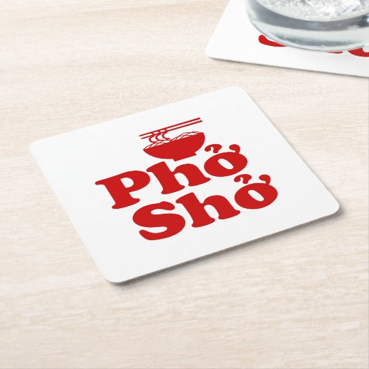 Phở Shở Vierkante Kartonnen Onderzetter (Schuin)