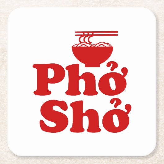 Phở Shở Vierkante Kartonnen Onderzetter (Voorkant)