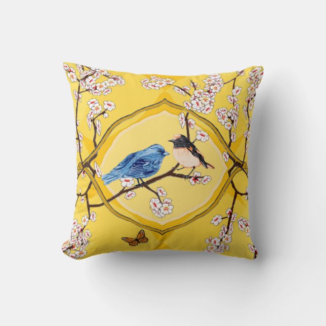 PH&D Bluebird Vignette Coussin Daffodique jaune (Recto)